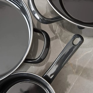 Foto 2 | Bateria De Cocina De Aluminio Con Antiadherente 6 Piezas Con Tapa De Vidrio Lab.g Negro