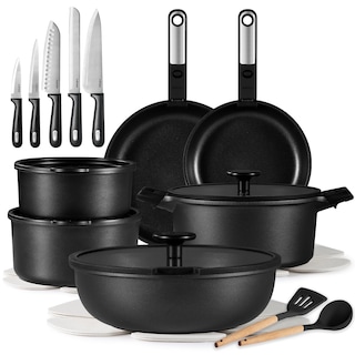 Foto 1 | Juego De Utensilios De Cocina Carote Antiadherentes 25 Piezas Con Juego De Cuchillos Jet Black - Venta Internacional.