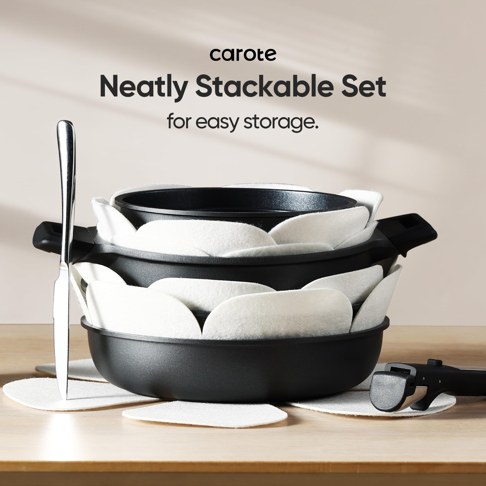 Foto 7 | Juego De Utensilios De Cocina Carote Antiadherentes 25 Piezas Con Juego De Cuchillos Jet Black - Venta Internacional.