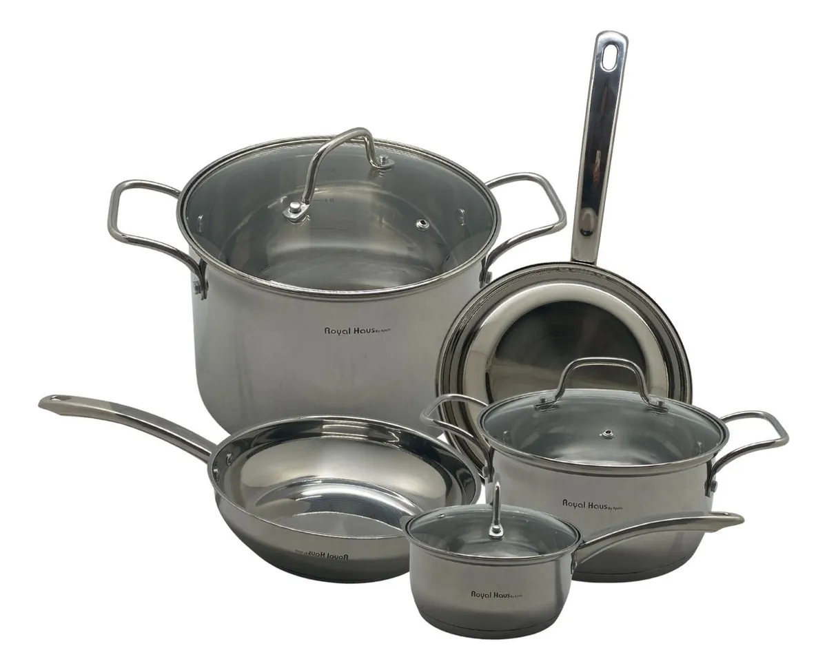 Foto 1 | Batería De Cocina Royal Haus Acero Inox Quirúrgico 8 Pzs Plateado