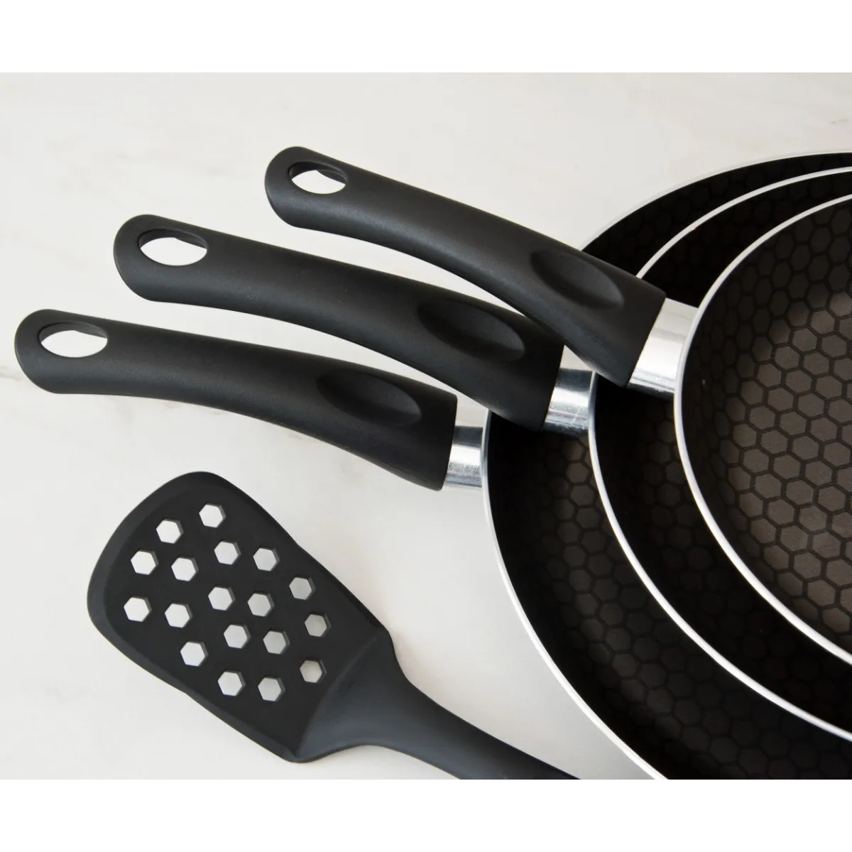 Foto 6 pulgar | Juego De 3 Sartenes De Aluminio Y Volteador Cinsa Magnífica Gris