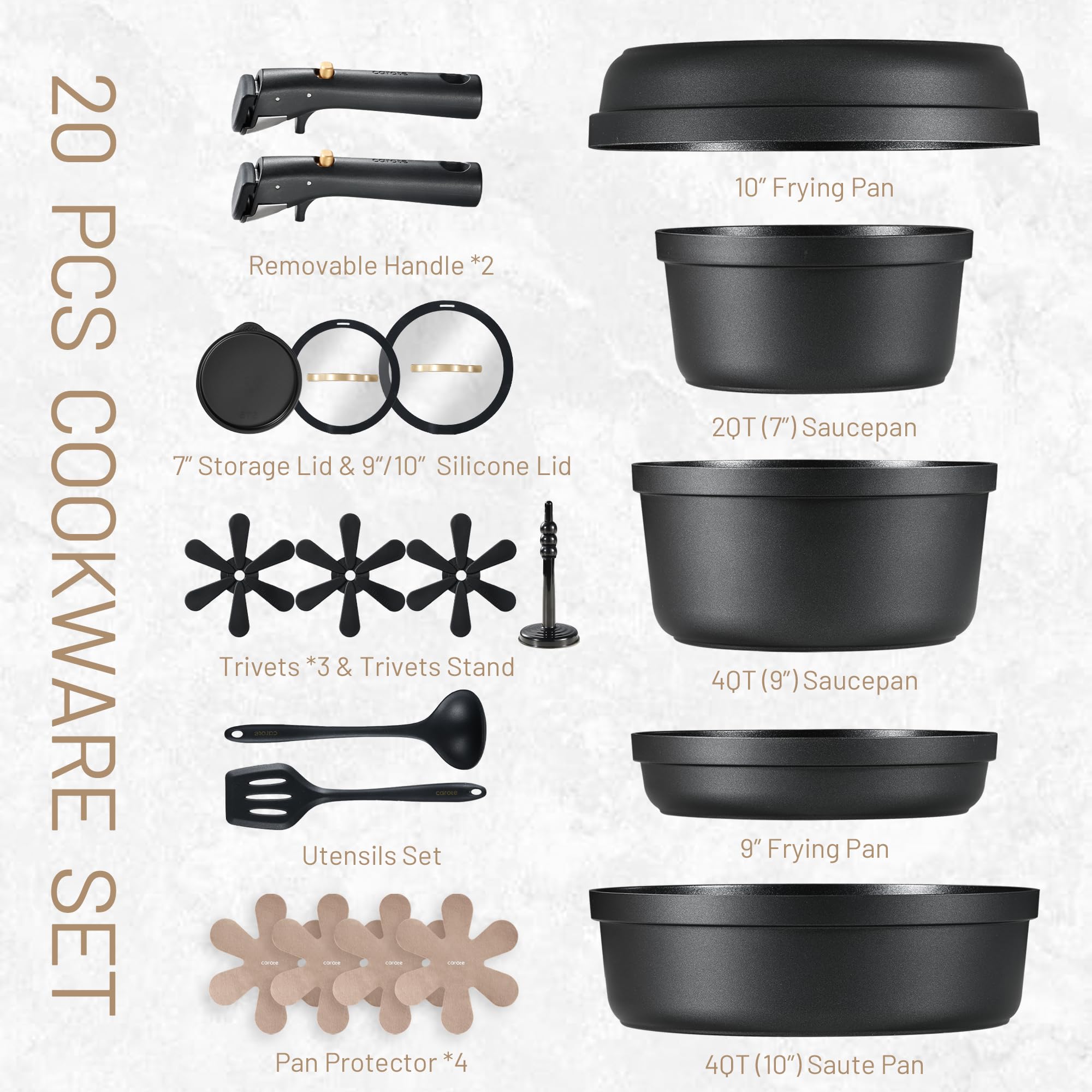 Foto 3 pulgar | Batería de Cocina Carote Antiadherente 20 Piezas-Venta Internacional