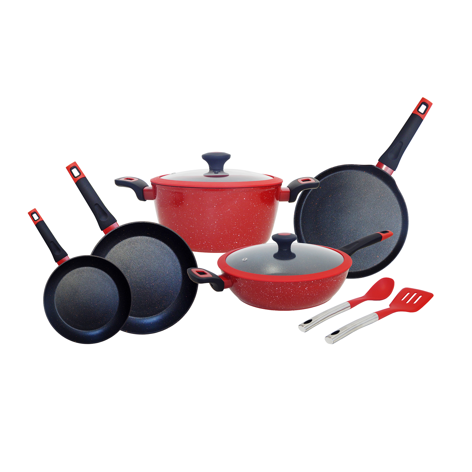 Foto 2 pulgar | Batería De Cocina Set 9 Piezas Color Rojo Salty