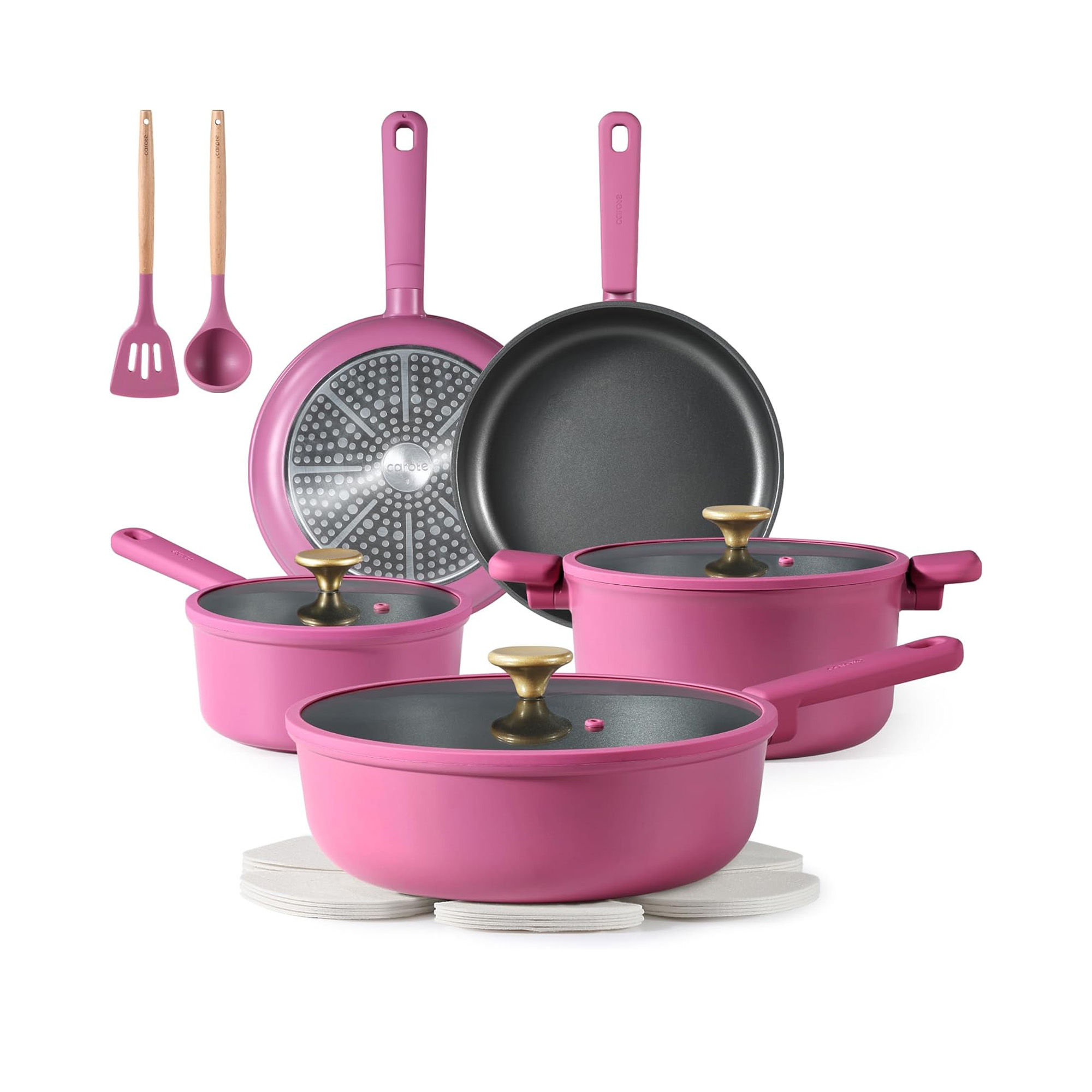 Foto 1 | Set Ollas Carote Magenta Antiadherente 15 Piezas