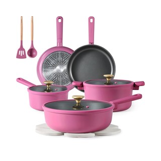 Foto 1 | Set Ollas Carote Magenta Antiadherente 15 Piezas