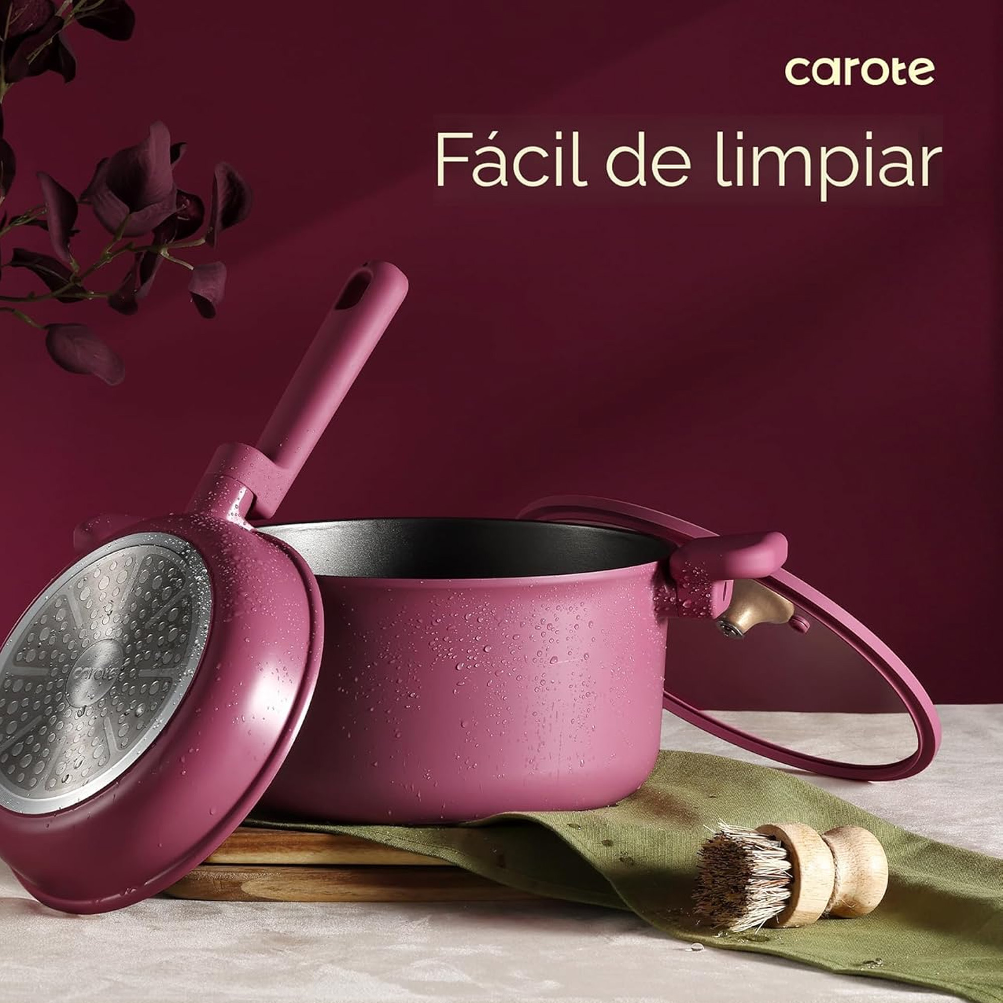 Foto 4 pulgar | Set Ollas Carote Magenta Antiadherente 15 Piezas