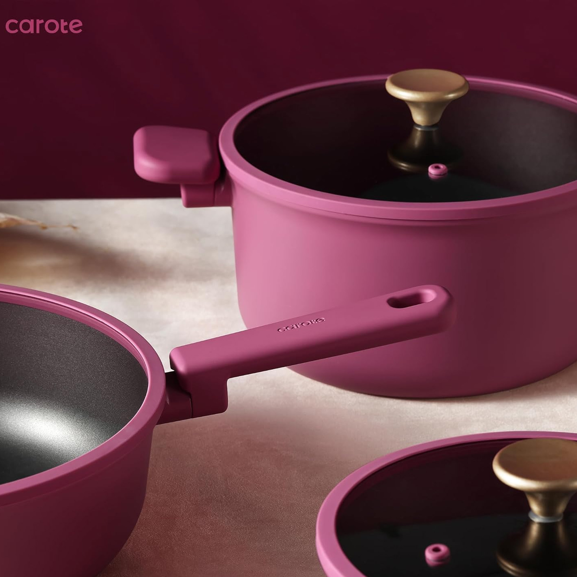 Foto 4 | Set Ollas Carote Magenta Antiadherente 15 Piezas