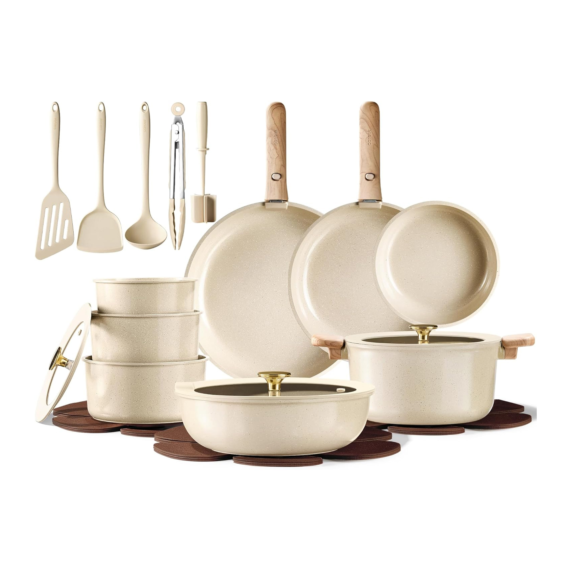 Foto 1 | Set Ollar Carote 25 Pzas Cerámica Antiadherente Color Beige