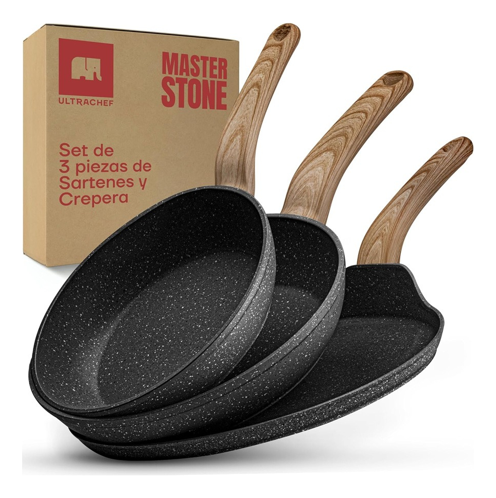 Foto 2 pulgar | Juego de Sartenes Ultrachef Master Stone 7 Pzs Antihaderente