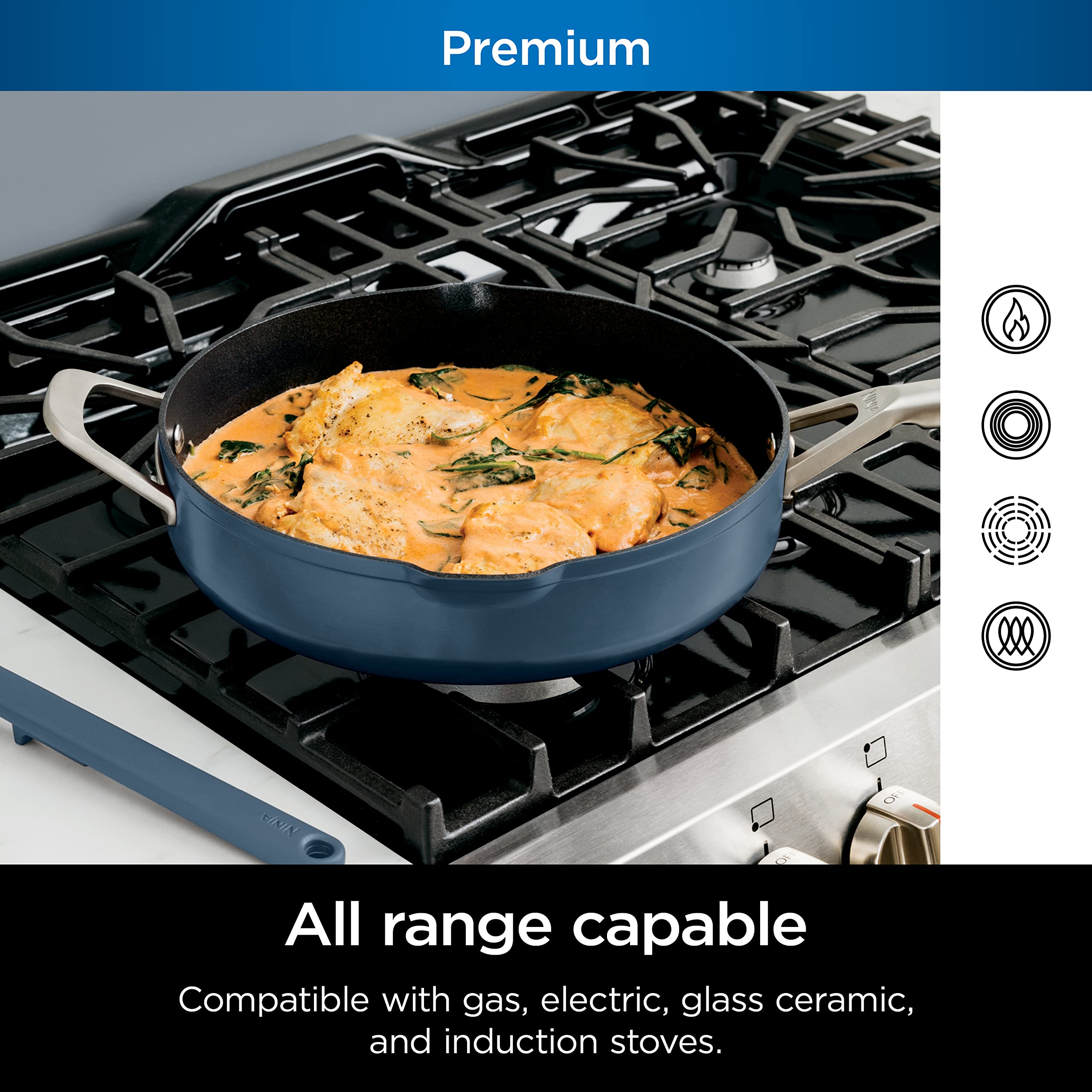 Foto 4 pulgar | Sartén  Cookware Ninja Cw102bl Foodi Neverstick Possible Azul - Venta Internacional