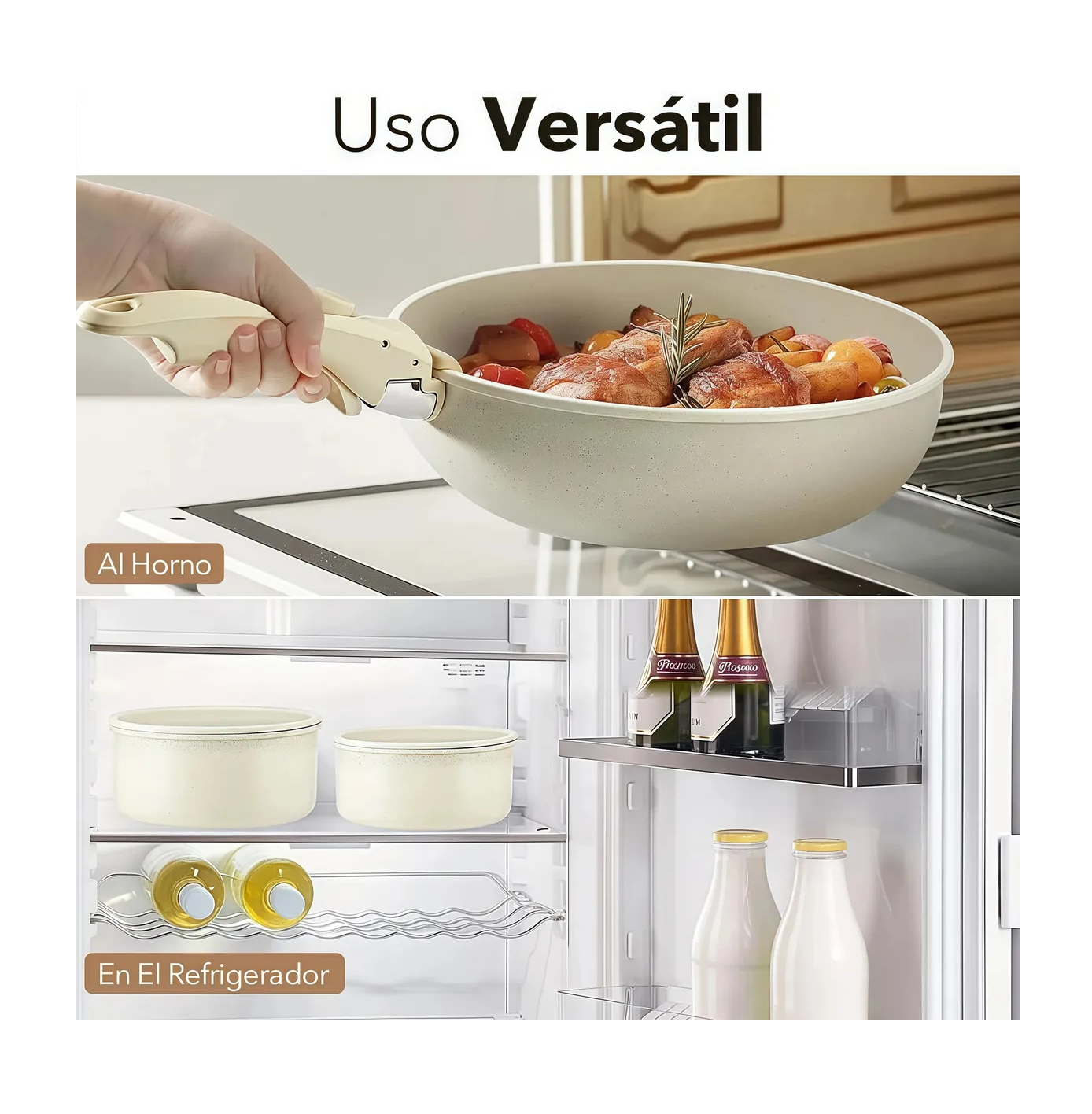 Foto 5 | Batería De Cocina Sartén Antiadherente Juego Ollas 25 Piezas Beige