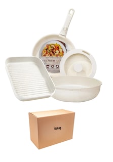 Foto 1 | Juego De Sartenes Antiadherentes 6 Pzs Beige