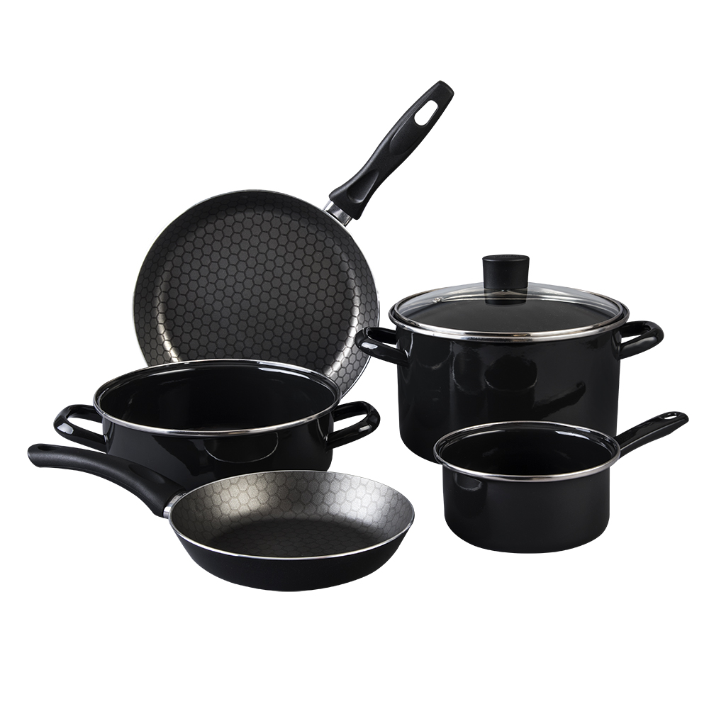 Foto 2 pulgar | Batería De Cocina Santiago Cinsa 6 Piezas Negro Con Tapa De Vidrio