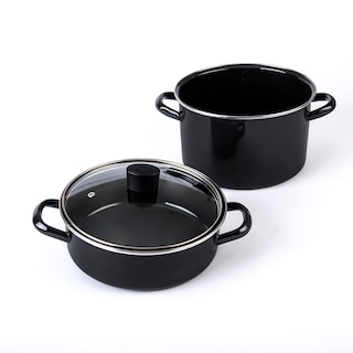 Foto 2 | Batería De Cocina Santiago Cinsa 6 Piezas Negro Con Tapa De Vidrio