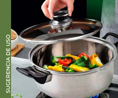 Foto 2 | Kit Batería De Cocina Sartenes Y Ollas Con Tapa 12 Piezas Color Gris Oscuro