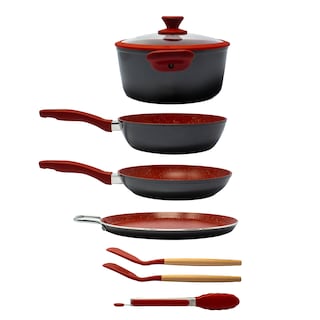 Foto 4 | Juego De Sartenes Flavorstone Light Set 8 Piezas Color Rojo