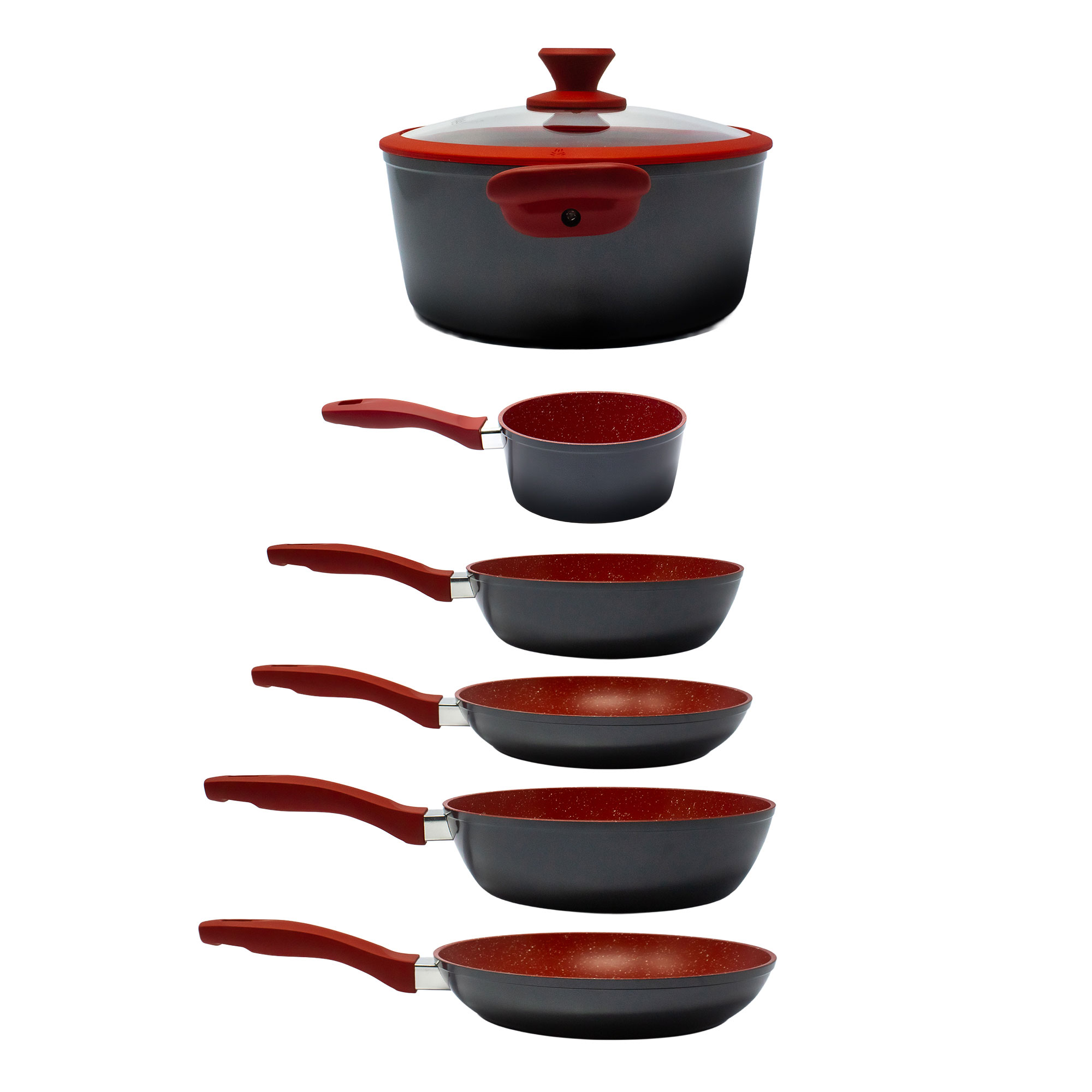 Foto 4 pulgar | Batería De Cocina Flavorstone Ligth Set 16 Piezas Color Rojo