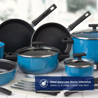 Foto 7 | Batería De Cocina Cinsa Duramax Azul Serenity De Acero Vitrificado Antiadherente 20 Piezas