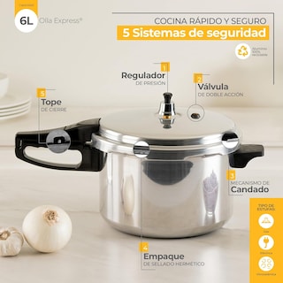 Foto 3 | Olla Express Ekco 6 Litros Aluminio Resistente y Pulido