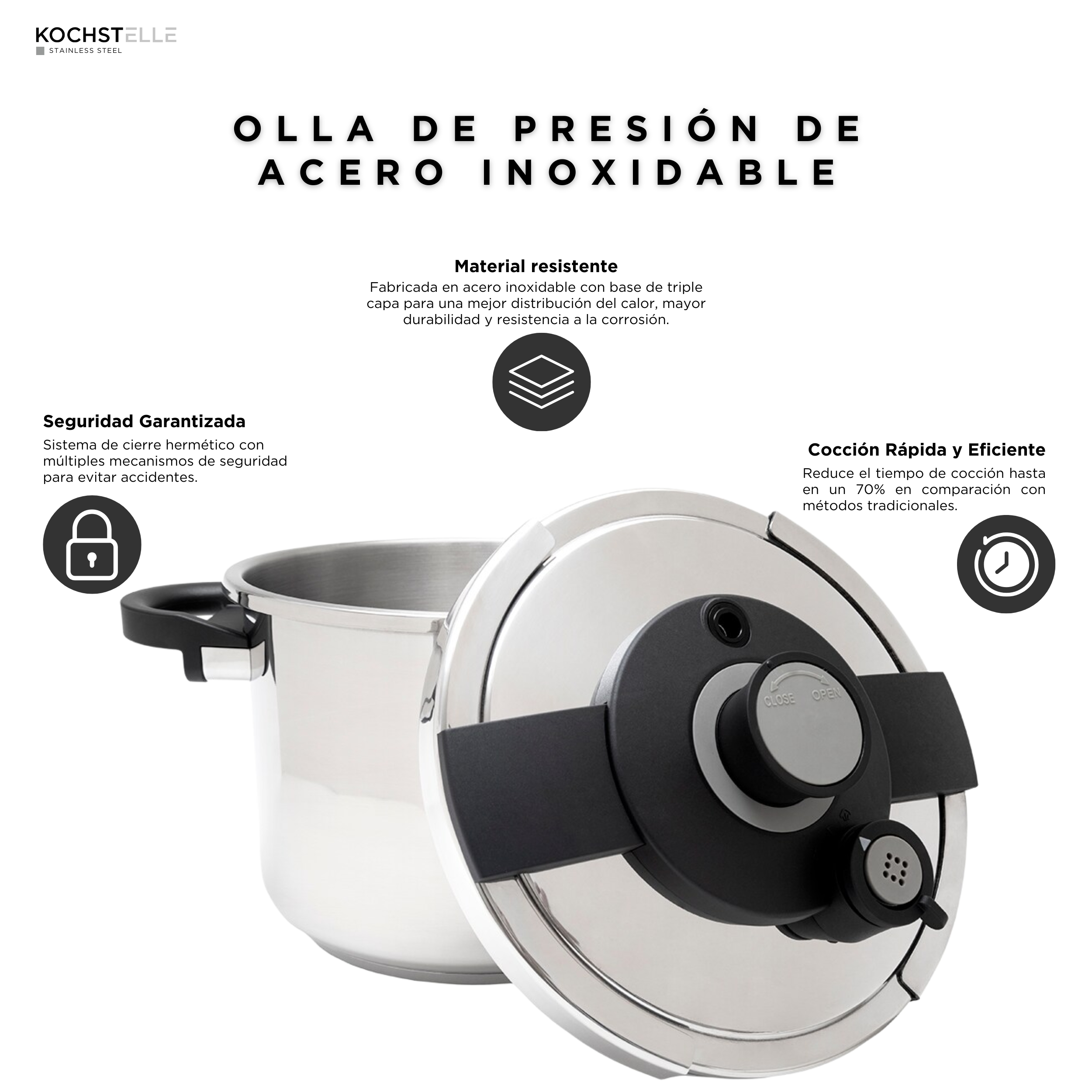 Foto 6 | KOCHSTELLE Olla Express de Acero Inoxidable 8 Litros