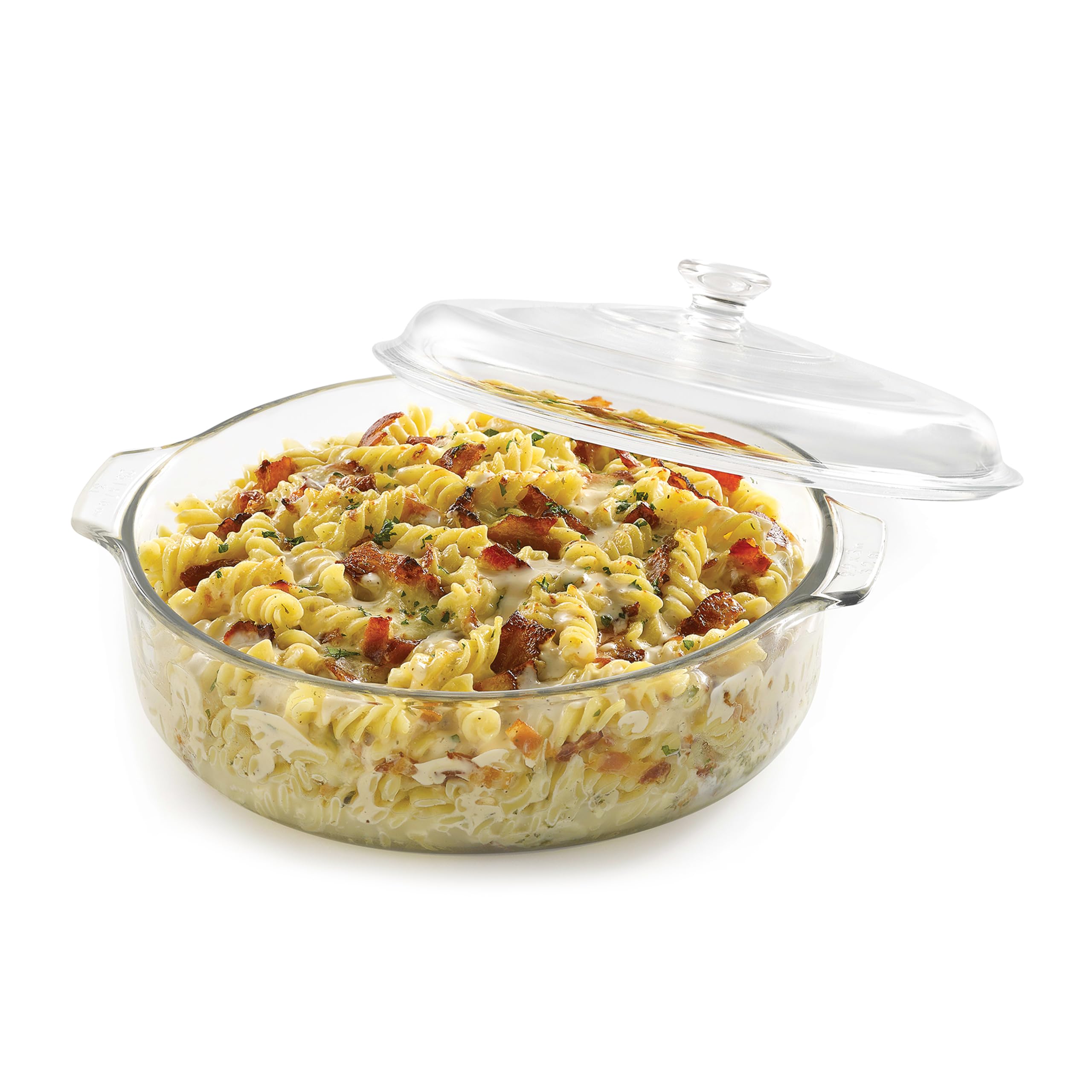 Cacerola Libbey Baker's Basics De Vidrio De 3 Litros Con Tapa Transparente - Venta Internacional.