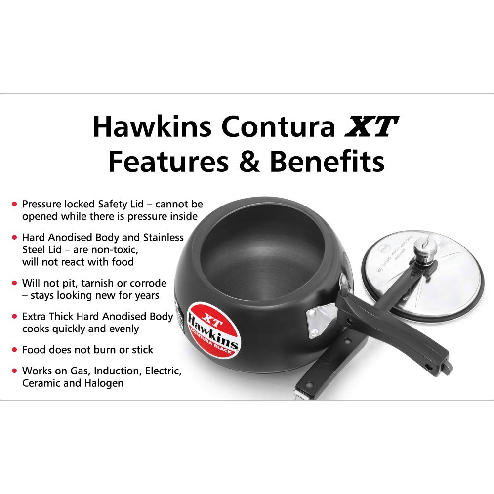 Foto 4 pulgar | Olla A Presión Hawkins Contura Cxt20, Anodizada Dura, 2 Litros, Negra - Venta Internacional.