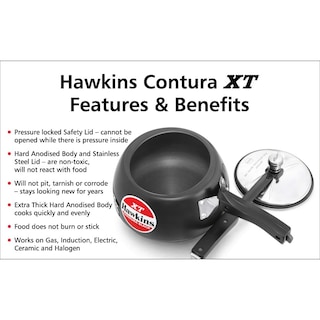 Foto 3 | Olla A Presión Hawkins Contura Cxt20, Anodizada Dura, 2 Litros, Negra - Venta Internacional.
