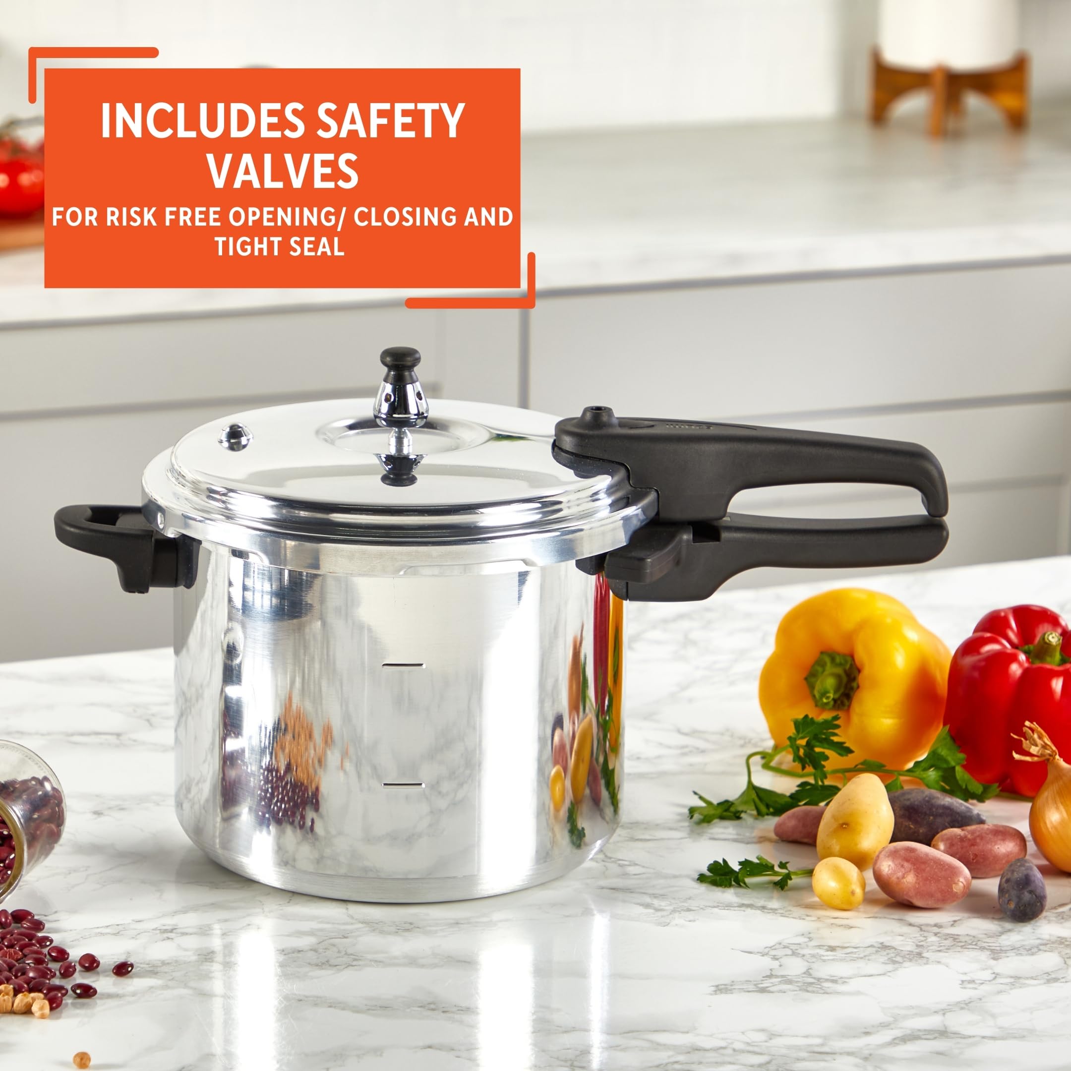 Foto 6 | Olla A Presión Imusa 7l Para Estufa De Aluminio Con Válvulas De Seguridad - Venta Internacional.