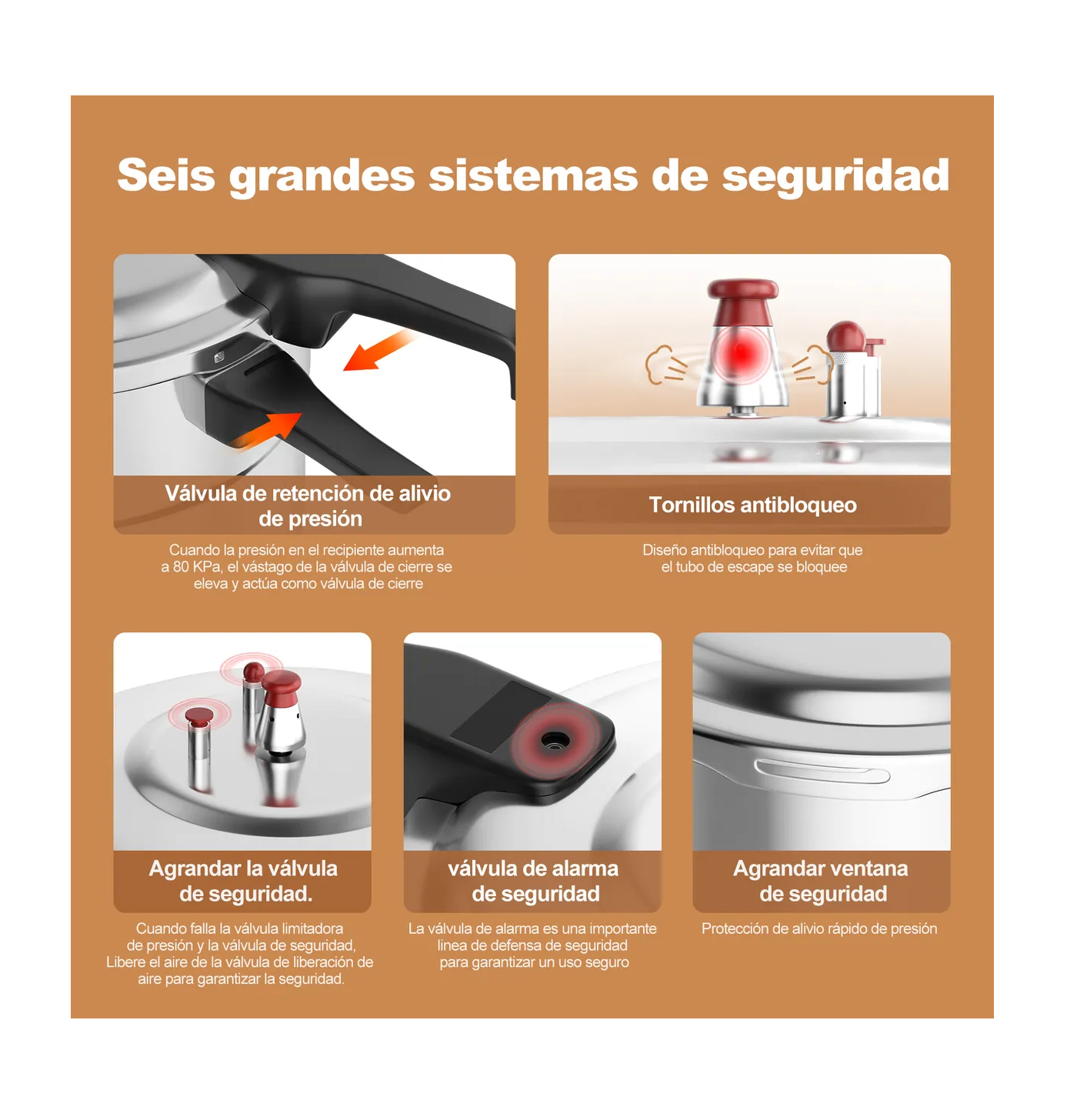 Foto 5 | Olla Express Olla De Presión Aluminio Rejilla Vapor 7 Litros Plata