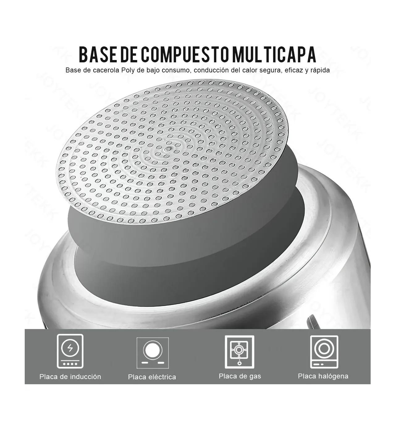 Foto 4 pulgar | Olla Express De Presión Aluminio 9 Lts Válvula De Seguridad Plata