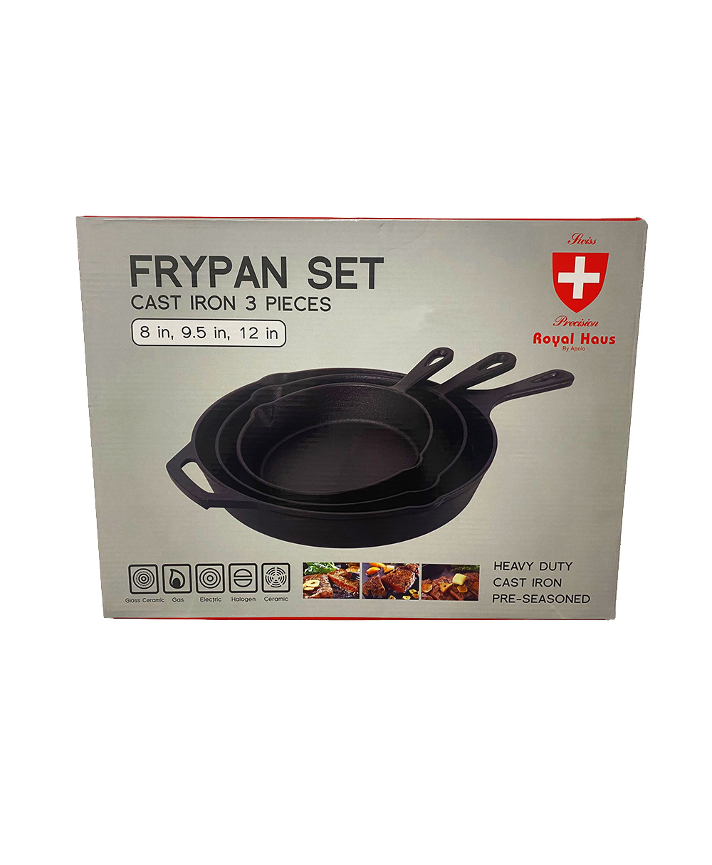 Foto 3 | Sartenes Royal Haus CI-FPS-1 color Negro Hierro Fundido 3 Piezas