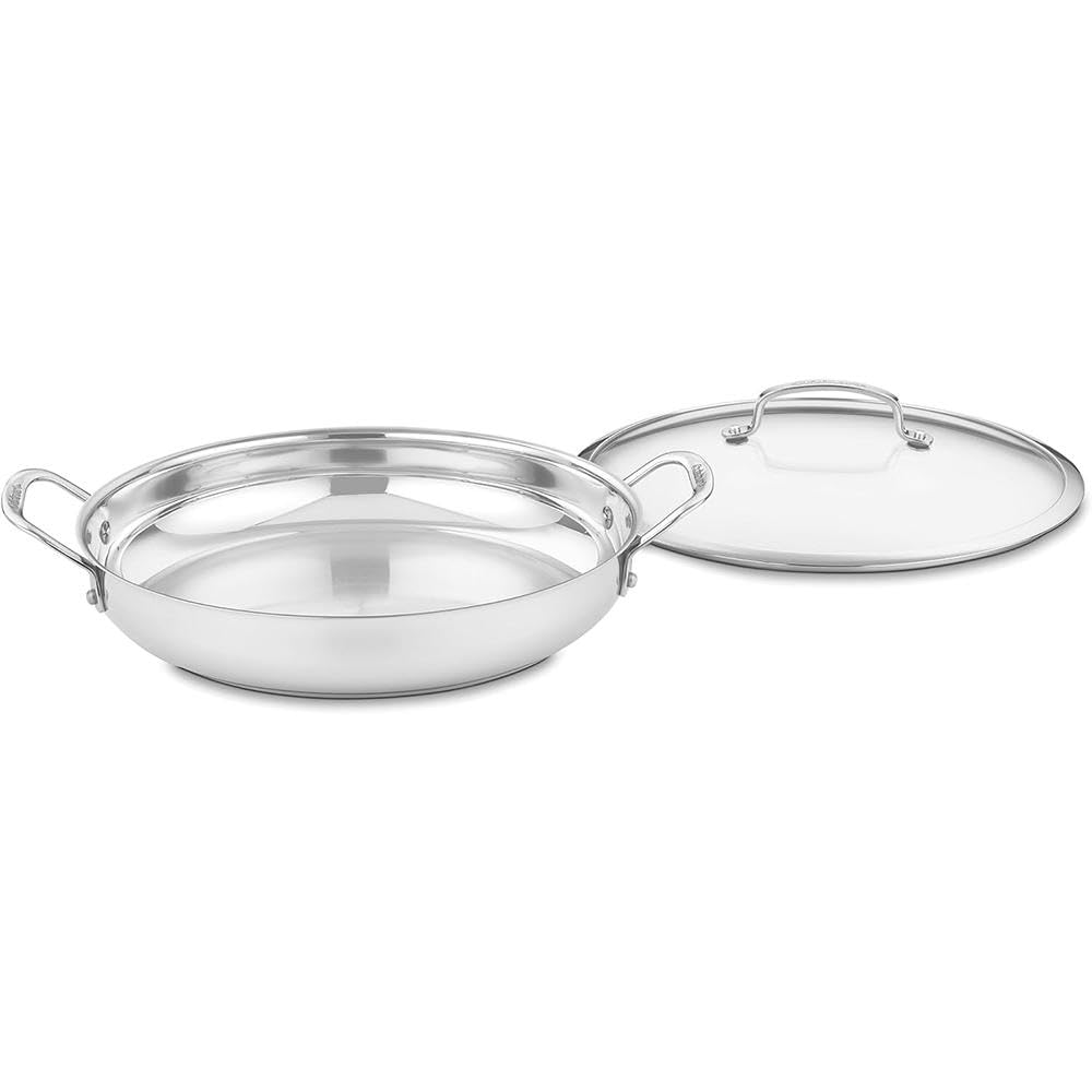 Foto 2 pulgar | Sartén Para Uso Diario Cuisinart Contour, Acero Inoxidable, 30 Cm, Con Tapa De Cristal - Venta Internacional.