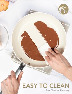 Foto 5 | Sartén Michelangelo de Cerámica Antiadherente 30 cm con Tapa Blanca - Venta Internacional