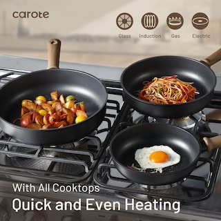 Foto 6 | Sartén Carote De Titanio Antiadherente Con Tapa, 24 Cm, Compatible Con Estufa - Venta Internacional.