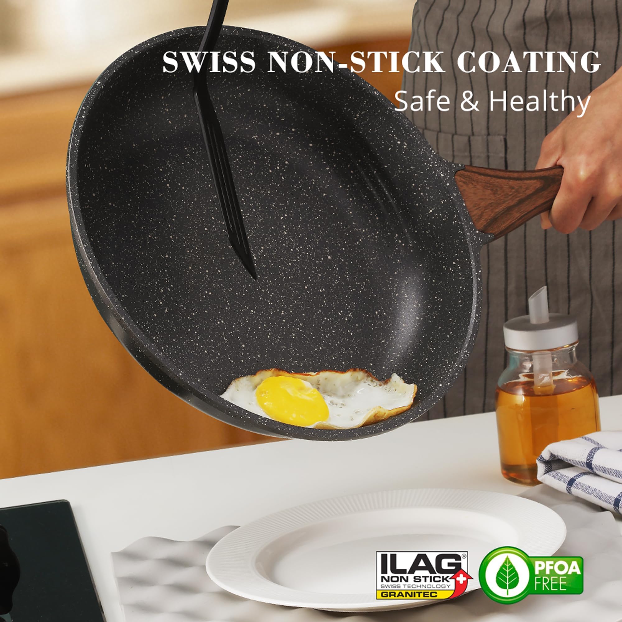 Foto 2 | Sartén Sensarte Antiadherente De Granito Suizo De 28 Cm - Venta Internacional.