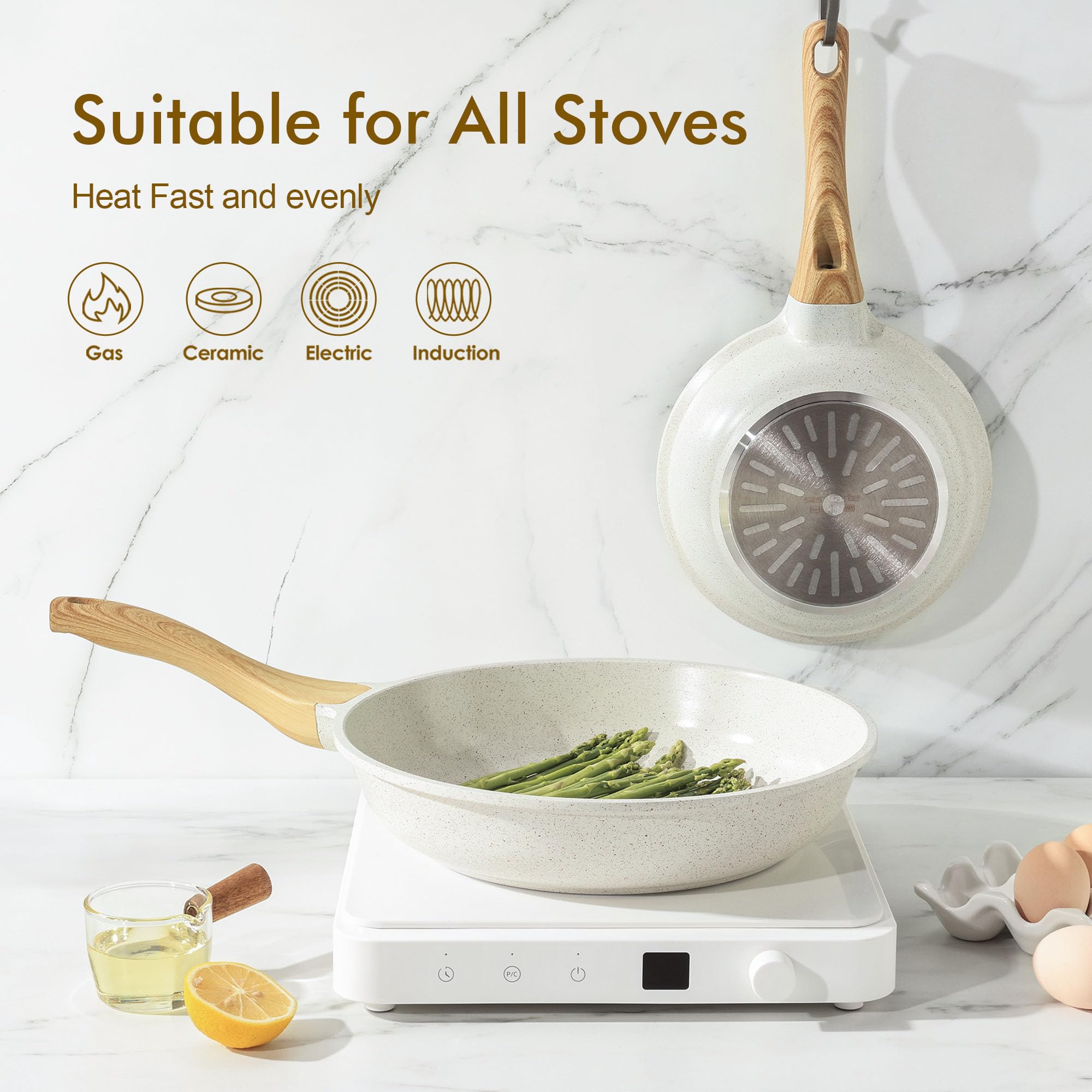 Foto 4 pulgar | Sartén Sensarte de Cerámica Antiadherente de 32 cm  Blanco - Venta Internacional
