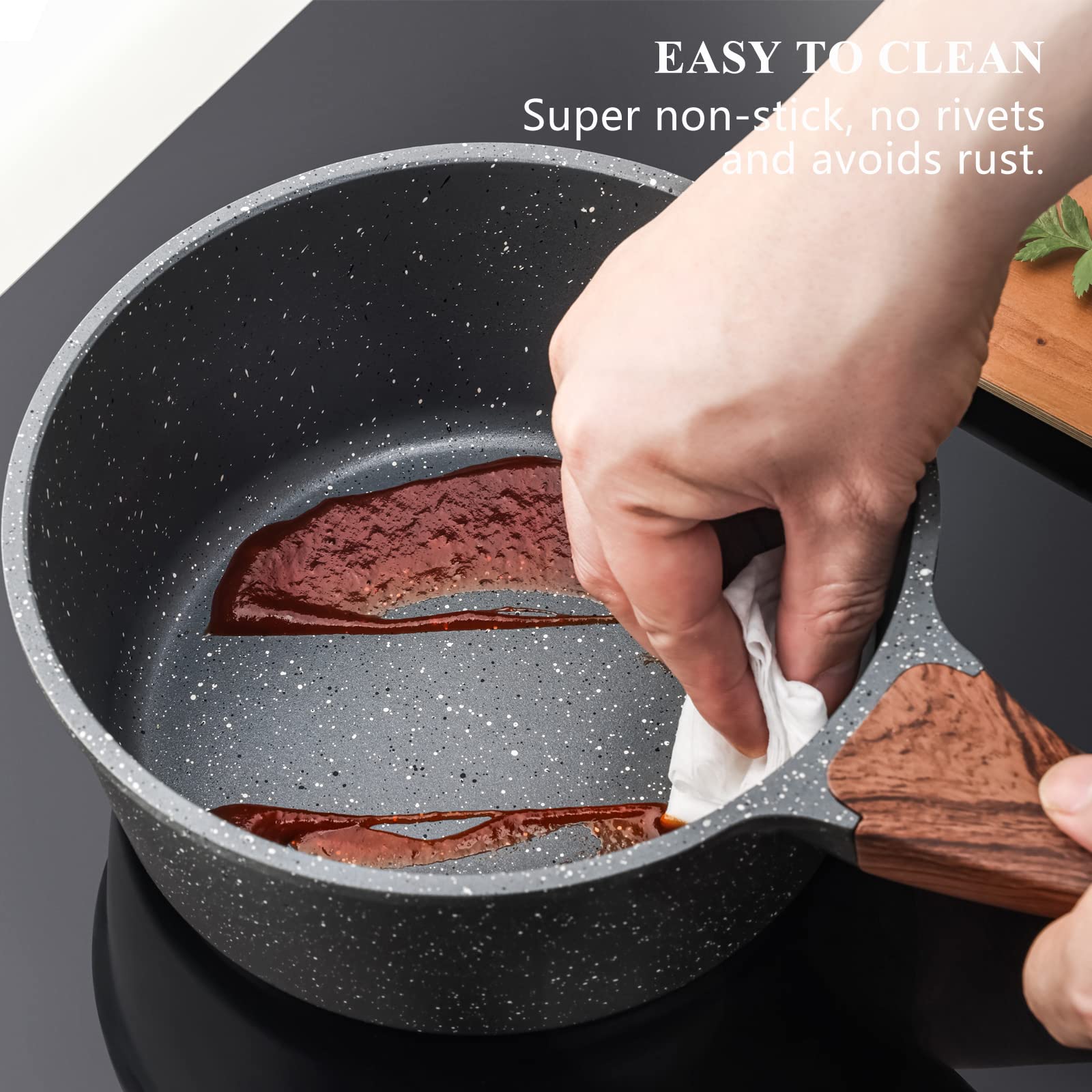 Foto 5 pulgar | Sartén Sensarte Antiadherente De 1,5 Litros Con Tapa, Revestimiento De Granito Suizo - Venta Internacional.