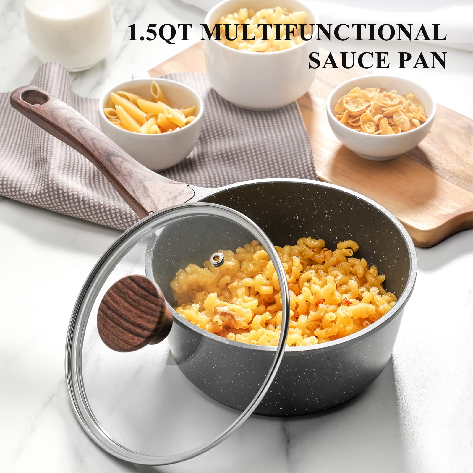 Foto 7 pulgar | Sartén Sensarte Antiadherente De 1,5 Litros Con Tapa, Revestimiento De Granito Suizo - Venta Internacional.