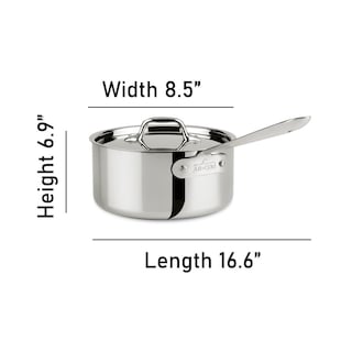Foto 7 | Sartén All-clad D3 De 3 Capas De Acero Inoxidable De 3 Litros Con Tapa Plateada - Venta Internacional.