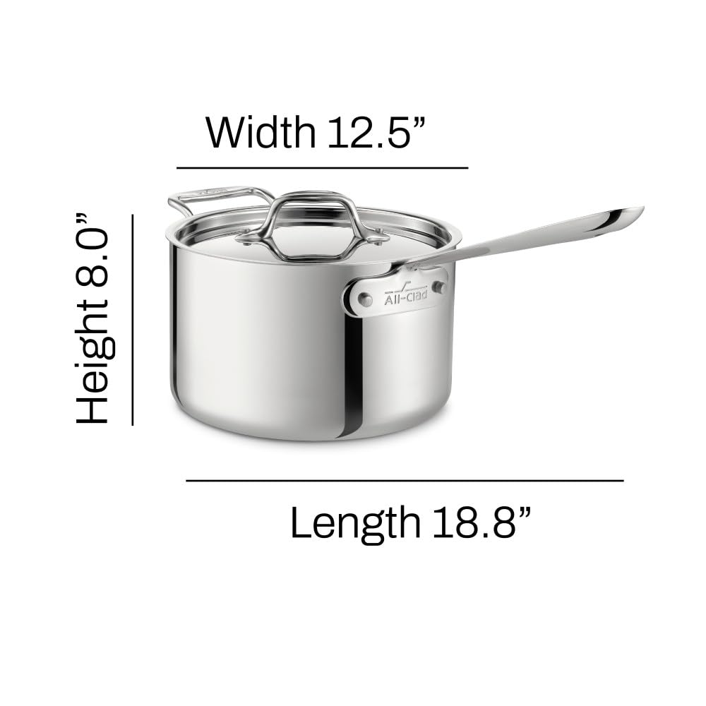 Foto 7 | Sartén All-clad D3 De 3 Capas De Acero Inoxidable De 4 Litros Con Tapa De Inducción - Venta Internacional.