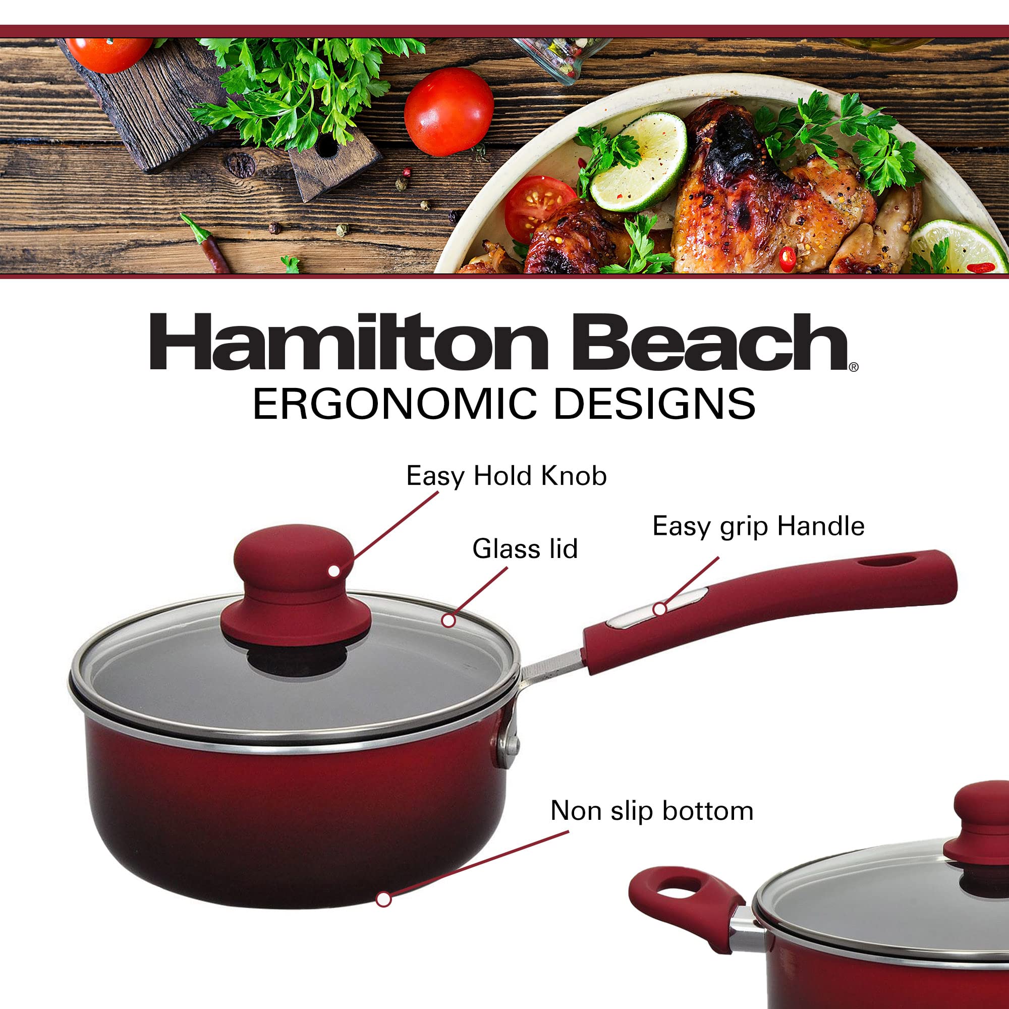 Foto 3 | Cacerola Hamilton Beach de Aluminio Antiadherente 2,5 L - Venta Internacional