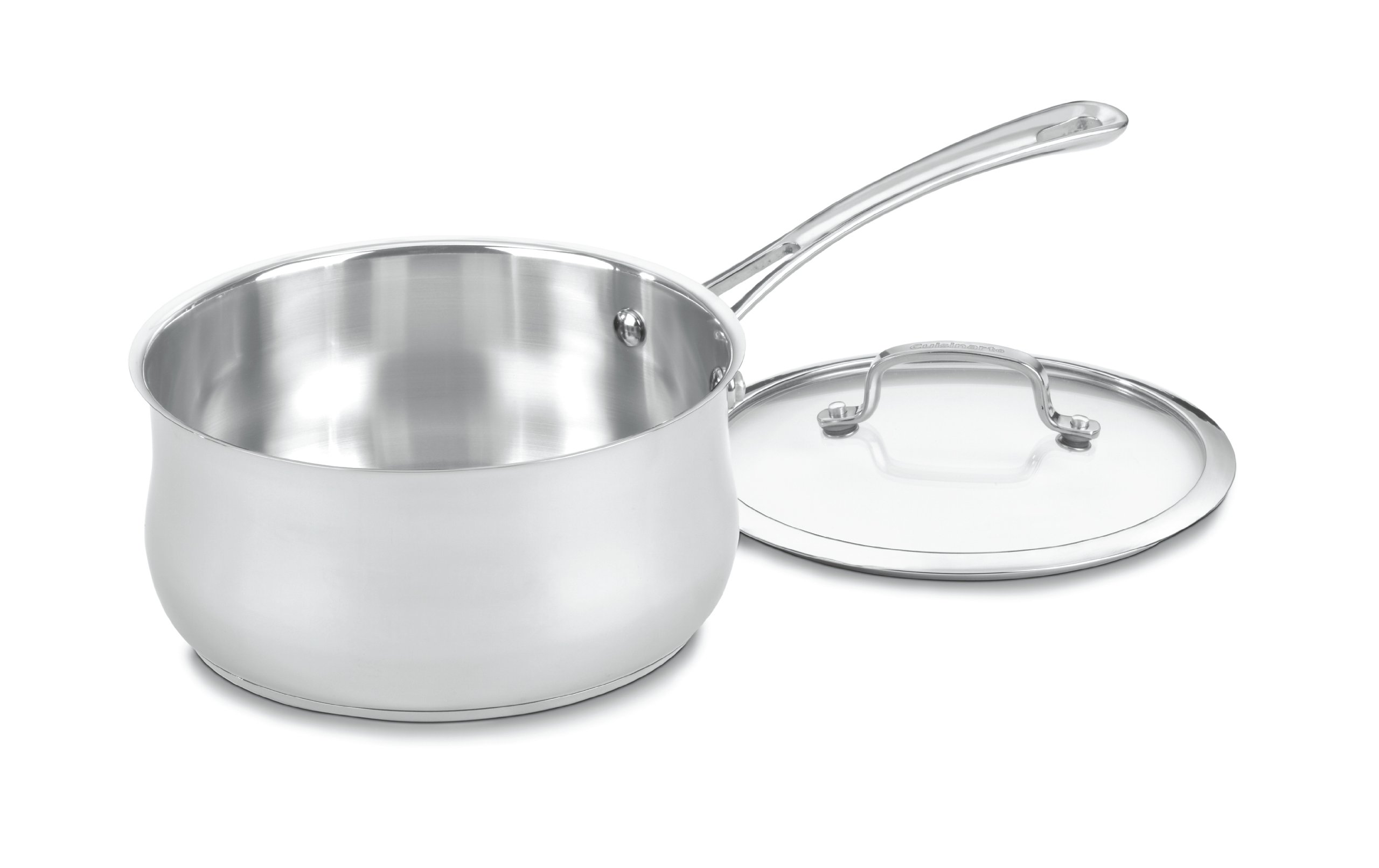 Foto 1 | Cacerola Cuisinart Contour De Acero Inoxidable De 3 Litros Con Tapa De Cristal, Color Plateado - Venta Internacional.
