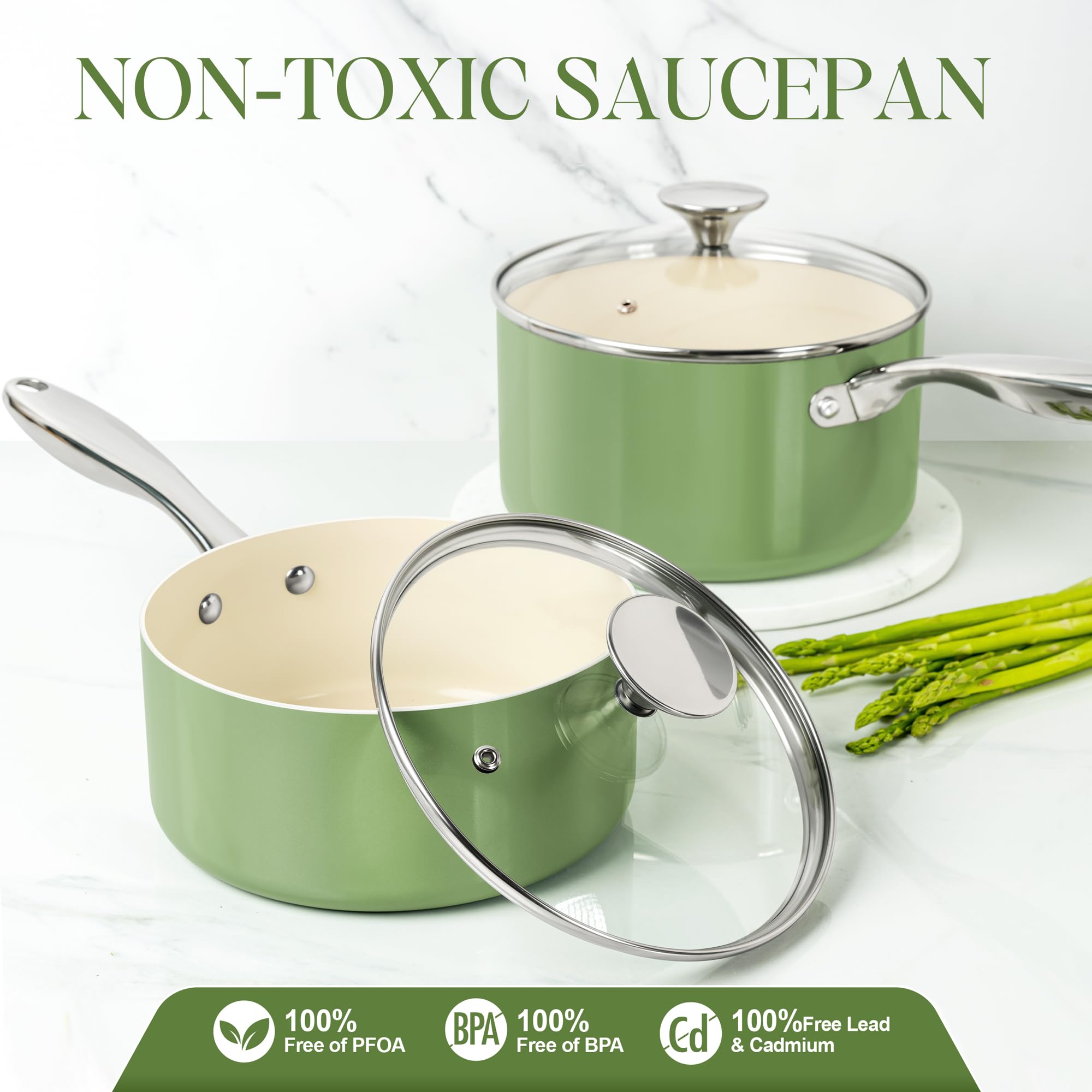 Foto 2 | Cacerola Michelangelo Verde 3 Litros con Tapa - Venta Internacional