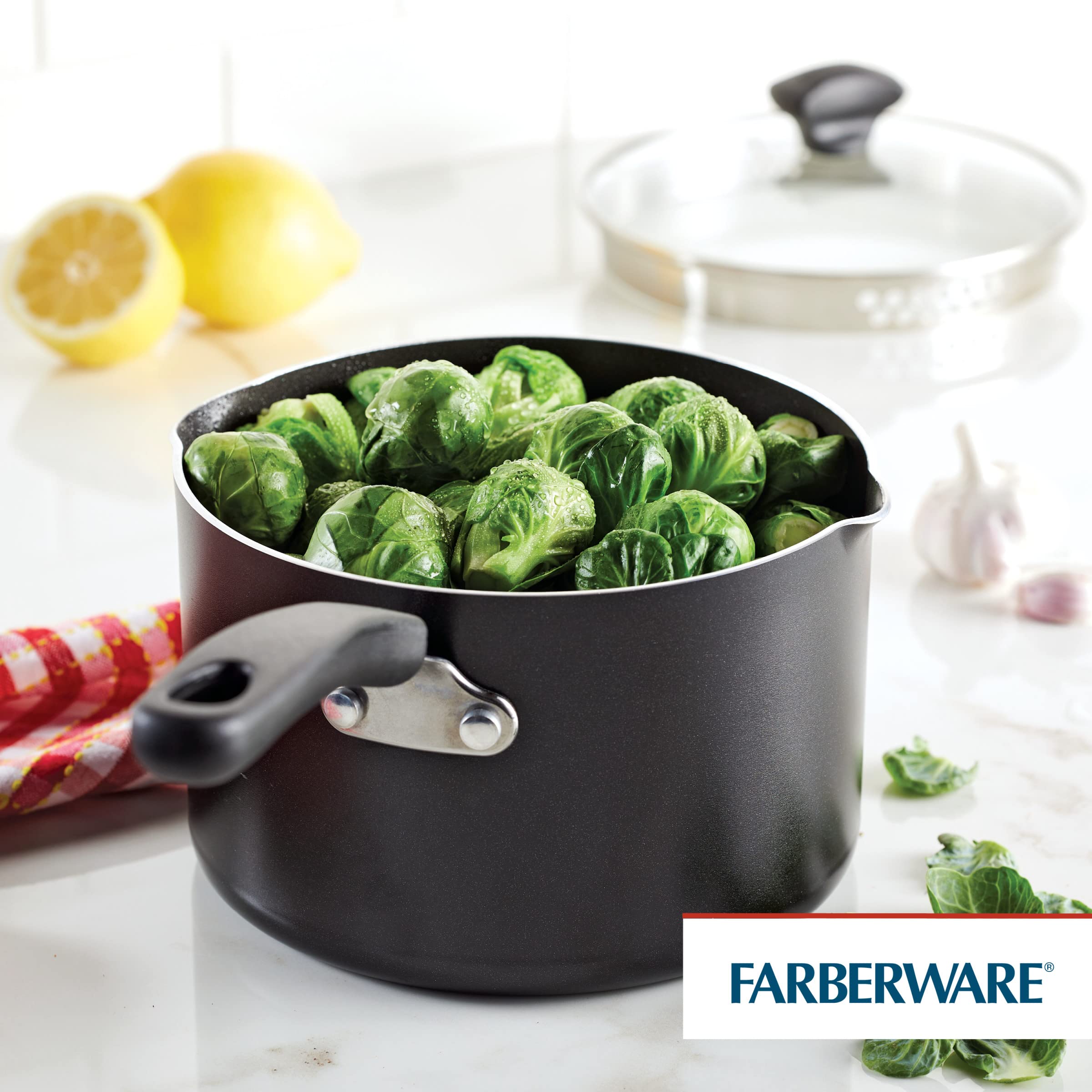 Foto 2 | Cacerola Farberware Cookstart Diamondmax, Antiadherente, 3 Litros, Negra - Venta Internacional.