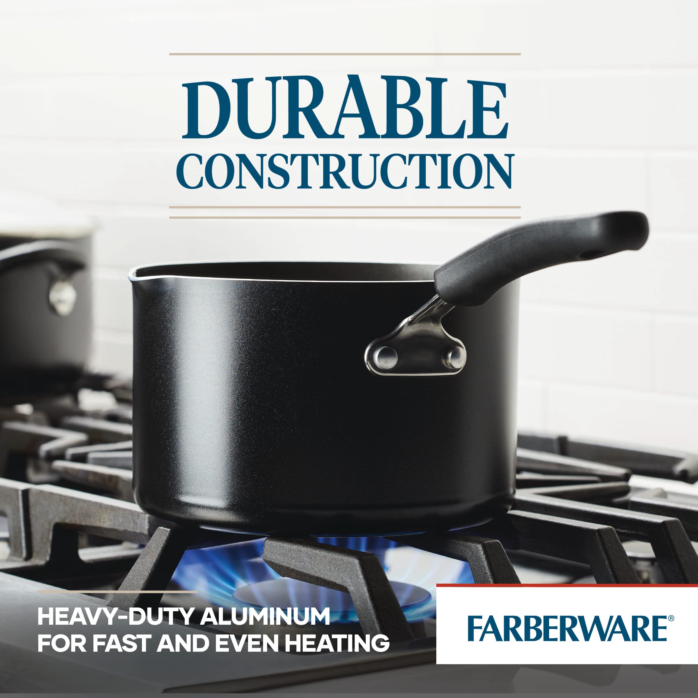 Foto 5 pulgar | Cacerola Farberware Cookstart Diamondmax, Antiadherente, 3 Litros, Negra - Venta Internacional.