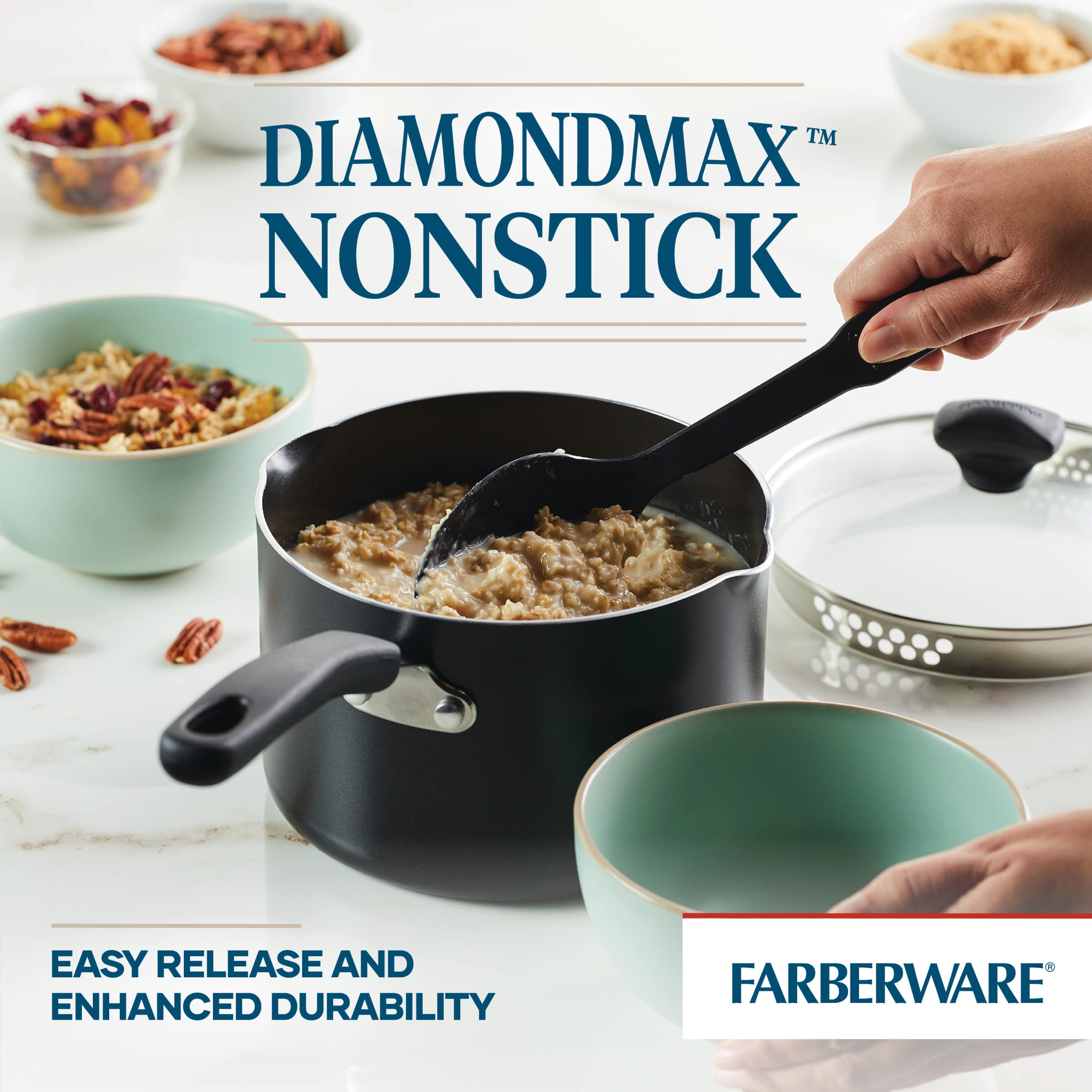 Foto 5 | Cacerola Farberware Cookstart Diamondmax, Antiadherente, 3 Litros, Negra - Venta Internacional.
