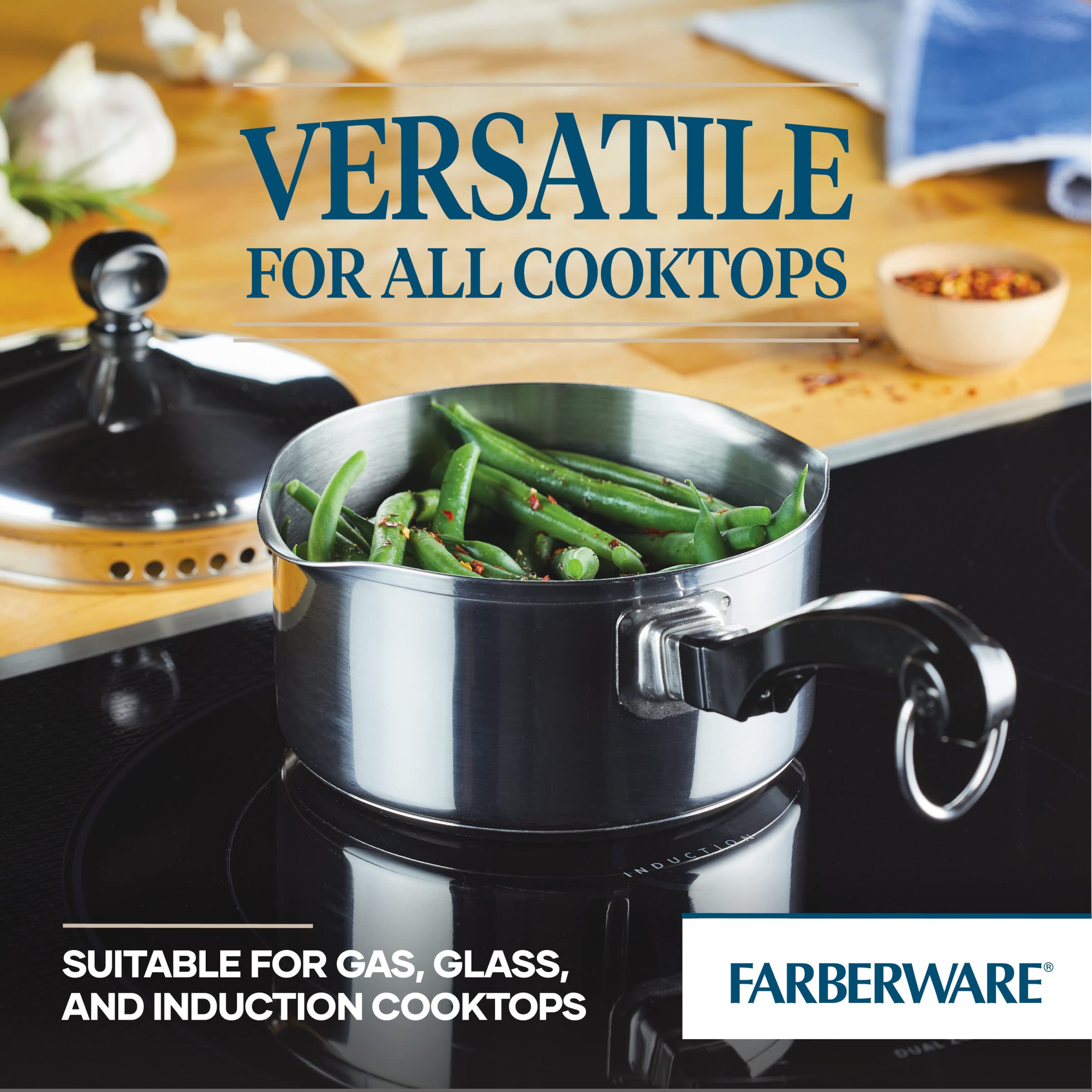 Foto 3 | Cacerola Farberware Classic De Acero Inoxidable De 1 Litro Con Tapa Coladora - Venta Internacional.