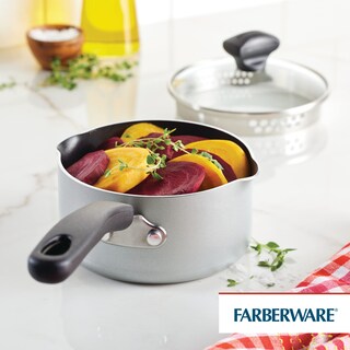 Foto 2 | Cacerola Farberware Cookstart Diamondmax, Antiadherente, 1 Litro, Color Plateado - Venta Internacional.