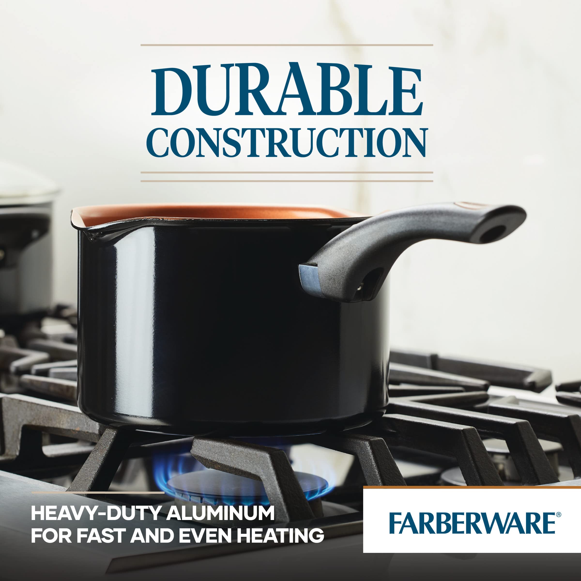 Foto 5 pulgar | Sartén Farberware Glide Antiadherente Con Tapa Coladora, 3 Litros, Color Negro - Venta Internacional.