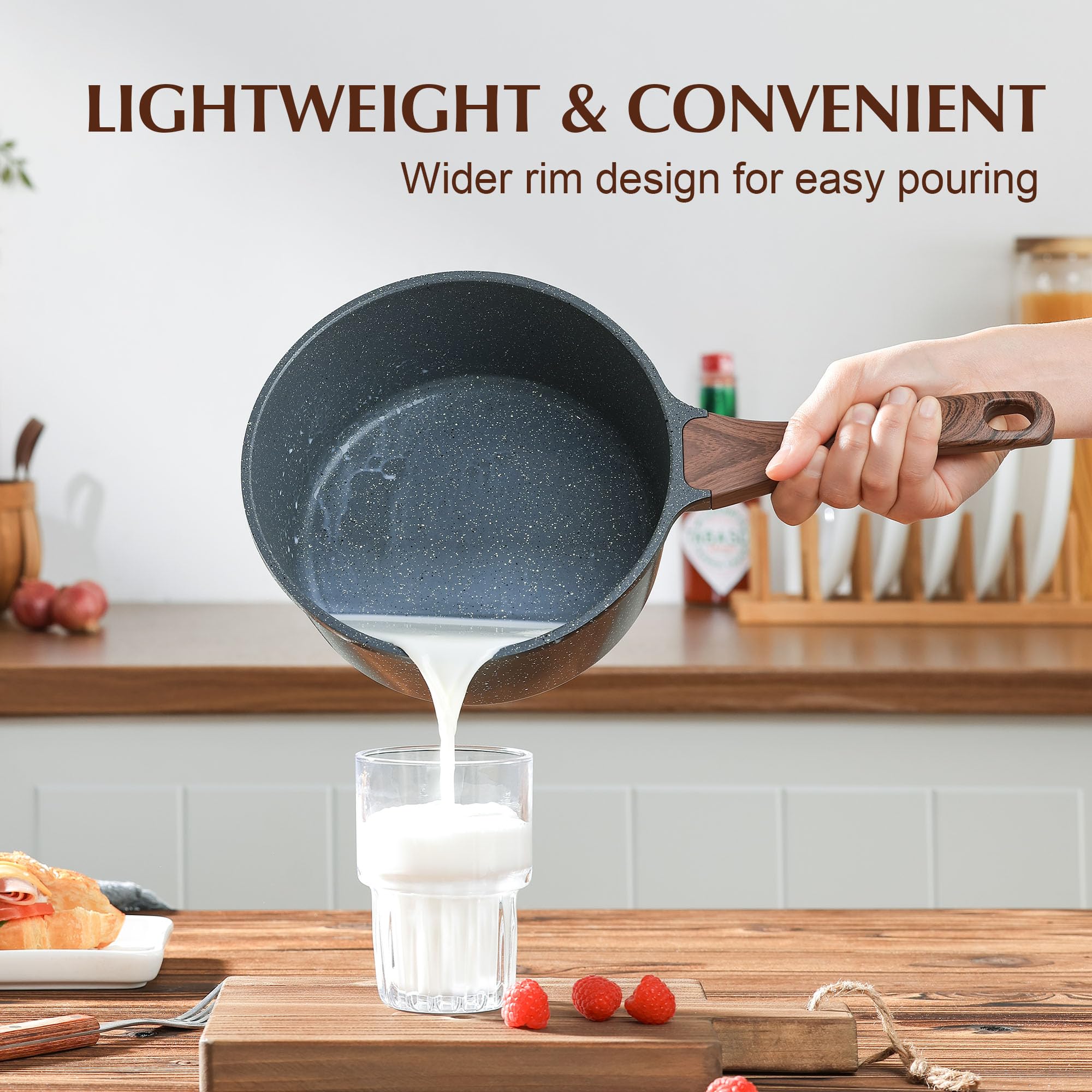 Foto 4 pulgar | Cacerola Sensarte Antiadherente De 2 5 Litros Con Tapa Con Revestimiento De Granito Suizo - Venta Internacional.